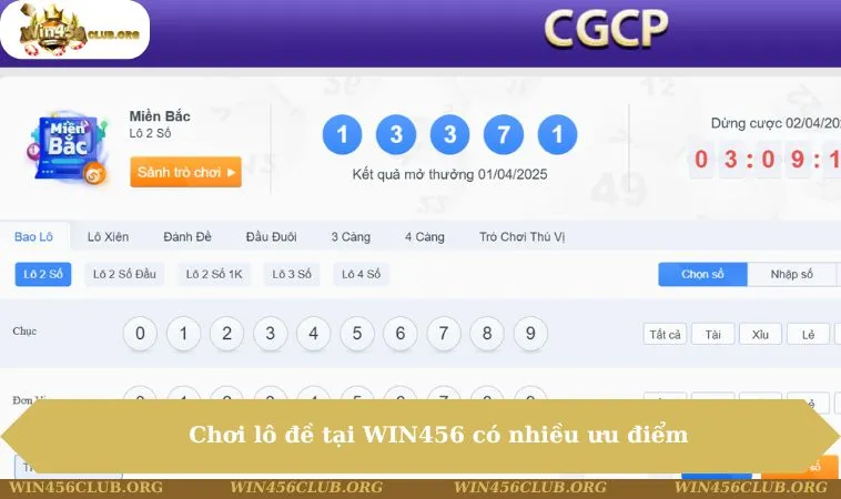 Lô Đề WIN456 260 Chơi lô đề tại WIN456 có nhiều ưu điểm