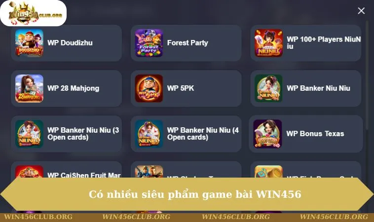 Game Bài WIN456 246 Có nhiều siêu phẩm game bài WIN456