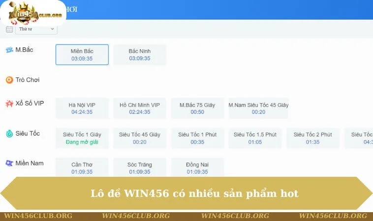 Lô Đề WIN456 260 Lô đề WIN456 có nhiều sản phẩm hot