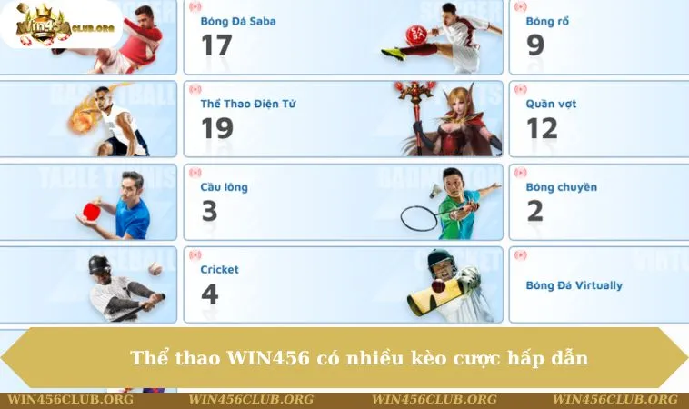 Thể Thao WIN456 258 Thể thao WIN456 có nhiều kèo cược hấp dẫn