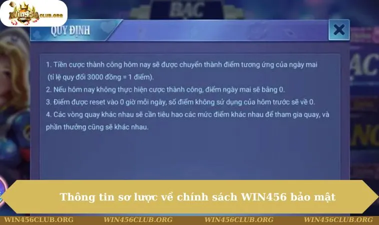 Chính Sách Bảo Mật WIN456 123 Thông tin sơ lược về chính sách WIN456 bảo mật